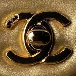 Chanel AS4847 Mini Flap Bag With Top Handle Lambskin Resin Gold AS4847 u91d1u8272 product photo 3
