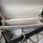 Chanel 24P AP3803 Shiny Crinkled Lambskin Chain Clutch Pearl Handle White AP3804 u767du8272 product photo 8