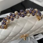 Chanel 24P AP3803 Shiny Crinkled Lambskin Chain Clutch Pearl Handle White AP3804 u767du8272 product photo 6