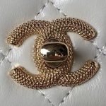 Chanel 24P AP3803 Shiny Crinkled Lambskin Chain Clutch Pearl Handle White AP3804 u767du8272 product photo 3