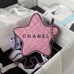 Chanel 24C AS4579 Star Bag Pink And Black Satin Black Metal Hardware AS4579 u7c89u8272 product photo 1