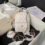 Chanel 24C AP3573 Mini Backpack Lambskin Gold Metal White AP3573 u767du8272 product photo 1