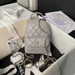 Chanel 24C AP3573 Mini Backpack Lambskin Gold Metal Grey AP3573 u7070u8272 product photo 1