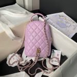 Chanel 24C AP3573 Mini Backpack Lambskin Gold Metal Purple AP3573 u7d2bu8272 product photo 2
