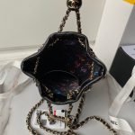 Chanel 24S AS4810 Medium Cc Drawstring Backpack Shiny Lambskin Light Gold Hardware Black AS4810 product photo 3