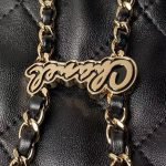 Chanel 24S AS4810 Medium Cc Drawstring Backpack Shiny Lambskin Light Gold Hardware Black AS4810 product photo 7