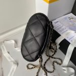 Chanel 24S AS4810 Medium Cc Drawstring Backpack Shiny Lambskin Light Gold Hardware Black AS4810 product photo 5