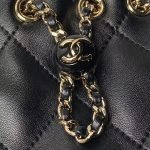 Chanel 24S AS4810 Medium Cc Drawstring Backpack Shiny Lambskin Light Gold Hardware Black AS4810 product photo 8