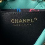 Chanel 24S AS4810 Medium Cc Drawstring Backpack Shiny Lambskin Light Gold Hardware Green AS4810 product photo 9