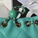 Chanel 24S AS4810 Medium Cc Drawstring Backpack Shiny Lambskin Light Gold Hardware Green AS4810 product photo 5