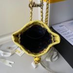 Chanel 24S AS4810 Medium Cc Drawstring Backpack Shiny Lambskin Light Gold Hardware Yellow AS481 product photo 3