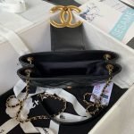 Chanel 24C AS4611 Vintage Logo Lambskin Rectangular Shoulder Bag Black AS4611 u9ed1u8272 product photo 4