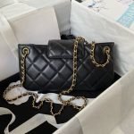 Chanel 24C AS4611 Vintage Logo Lambskin Rectangular Shoulder Bag Black AS4611 u9ed1u8272 product photo 2