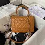 Chanel AS4654 Mini Trendy Cc Flap Bag Caramel Lambskin Light Gold Hardware AS4654 u7126u7cd6 product photo 2
