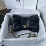 Chanel 24B AS5129 Metallic Lambskin Butterfly Evening Bag Black AS5129 u9ed1u8272 product photo 1