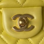 Chanel 23S AS4064 Camellia Embossed Chain Lambskin Flap Bag Yellow AS4064 u9ec4u8272 product photo 3