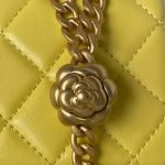 Chanel 23S AS4064 Camellia Embossed Chain Lambskin Flap Bag Yellow AS4064 u9ec4u8272 product photo 4