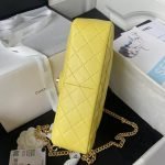 Chanel 23S AS4064 Camellia Embossed Chain Lambskin Flap Bag Yellow AS4064 u9ec4u8272 product photo 5