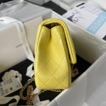 Chanel 23S AS4064 Camellia Embossed Chain Lambskin Flap Bag Yellow AS4064 u9ec4u8272 product photo 6