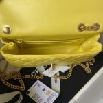 Chanel 23S AS4064 Camellia Embossed Chain Lambskin Flap Bag Yellow AS4064 u9ec4u8272 product photo 7
