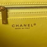 Chanel 23S AS4064 Camellia Embossed Chain Lambskin Flap Bag Yellow AS4064 u9ec4u8272 product photo 8
