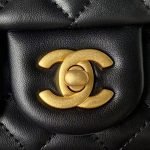 Chanel 23S AS4041 Mini Camellia Embossed Rectangular Flap Bag Antique Gold Hardware Black AS404 product photo 3