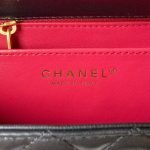 Chanel 23S AS4041 Mini Camellia Embossed Rectangular Flap Bag Antique Gold Hardware Black AS404 product photo 6