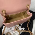 Chanel 23C AS1786 Mini Square Pearl Embossed Flap Bag Antique Gold Hardware Dark Pink AS1786 u product photo 6
