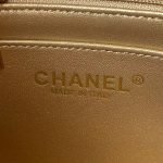 Chanel 23C AS1786 Mini Square Pearl Embossed Flap Bag Antique Gold Hardware Dark Pink AS1786 u product photo 7