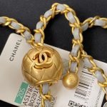 Chanel 23C AS1786 Mini Square Pearl Embossed Flap Bag Antique Gold Hardware Light Blue AS1786  product photo 5