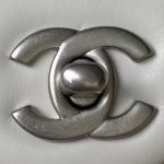 Chanel 23C AS1786 Mini Square Pearl Embossed Flap Bag Antique Silver Hardware White AS1786 u76 product photo 3