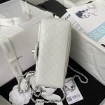 Chanel 23C AS1786 Mini Square Pearl Embossed Flap Bag Antique Silver Hardware White AS1786 u76 product photo 4