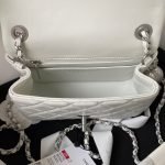 Chanel 23C AS1786 Mini Square Pearl Embossed Flap Bag Antique Silver Hardware White AS1786 u76 product photo 9