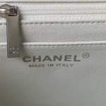 Chanel 23C AS1786 Mini Square Pearl Embossed Flap Bag Antique Silver Hardware White AS1786 u76 product photo 6