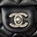 Chanel 23C AS1786 Mini Square Pearl Embossed Flap Bag Antique Silver Hardware Black AS1786 u9e product photo 3