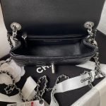 Chanel 23C AS1786 Mini Square Pearl Embossed Flap Bag Antique Silver Hardware Black AS1786 u9e product photo 6