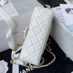 Chanel 23K AS1787 Mini Pearl Embossed Rectangular Flap Bag Lambskin Brushed Metal Hardware Whit product photo 4