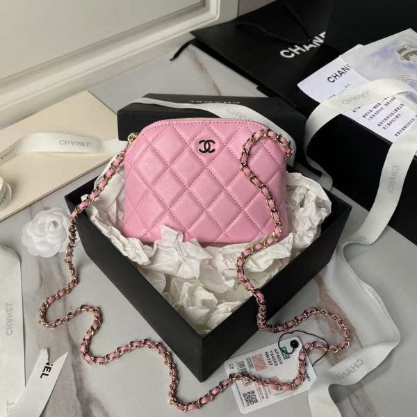 Chanel 24S AP4000 Mini Clutch With Chain Crossbody Bag Pink Caviar Light Gold Hardware AP4000  product photo 1