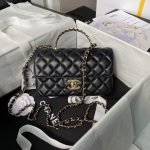Chanel 24A AS4924 Mini Flap Bag With Top Handle Black AS4924 u9ed1u8272 product photo 1