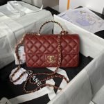 Chanel 24A AS4924 Mini Flap Bag With Top Handle Red AS4924 u7ea2u8272 product photo 1