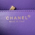 Chanel 24C AS4596 Vintage Logo Quilted Lambskin Shoulder Bag Purple AS4596 u7d2bu8272 product photo 8