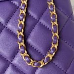 Chanel 24C AS4596 Vintage Logo Quilted Lambskin Shoulder Bag Purple AS4596 u7d2bu8272 product photo 6