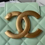 Chanel 24C AS4596 Vintage Logo Quilted Lambskin Shoulder Bag Light Green AS4596 u6d45u7effu8 product photo 3