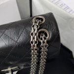 Chanel 23A Classic Mini 2.55 Flap Bag Black Distressed Calfskin Ruthenium Hardware 0874 u9ed1 product photo 8