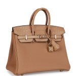 Hermes Birkin 25 Chai Matte Alligator And Togo Touch Permabrass Hardware 47654 product photo 2