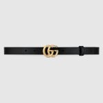 Gg Marmont Thin Leather Belt With Shiny Buckle 409417 0YA0O 1000 product photo 1