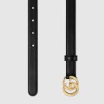 Gg Marmont Thin Leather Belt With Shiny Buckle 409417 0YA0O 1000 product photo 2