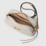 Marmont Small Shoulder Bag Light Grey Chevron - Gucci Shoulder Bag interior detail