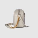 Marmont Small Shoulder Bag Light Grey Chevron - Gucci Shoulder Bag strap detail