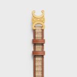 Medium Triomphe Belt In Textile With Raffia Effect And Calfskin 45AZL2AIT.04LU product photo 3